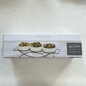 Tahari home 4pc porcelain serving set